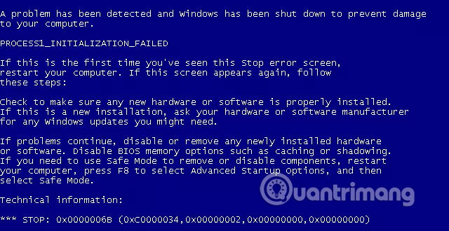 Sửa lỗi 0x0000006B: PROCESS1_INITIALIZATION_FAILED trong Windows