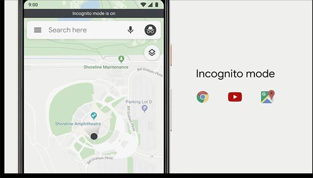 Chế độ ẩn danh (Incognito Mode) cho Maps