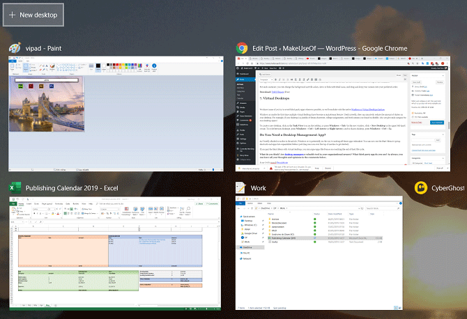 Desktop ảo trên Windows 10