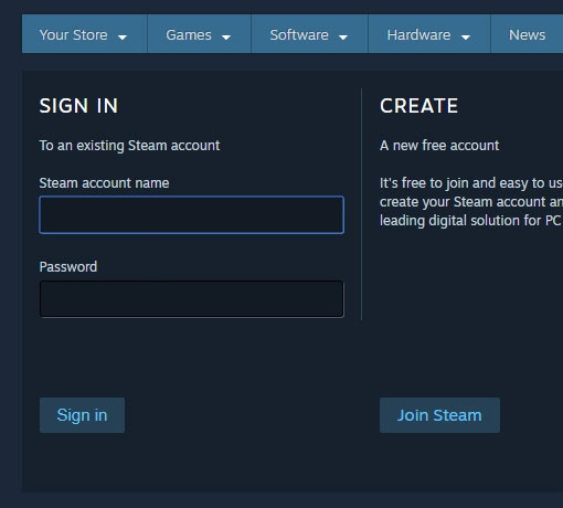 Đăng nhập tài khoản steam