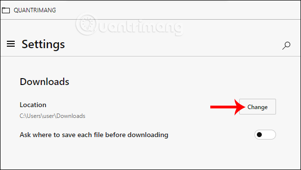 Thay đổi thư mục