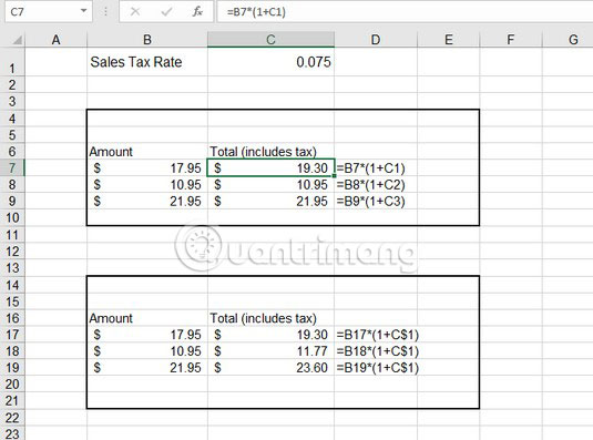 Cách dùng hàm ADDRESS trong Excel