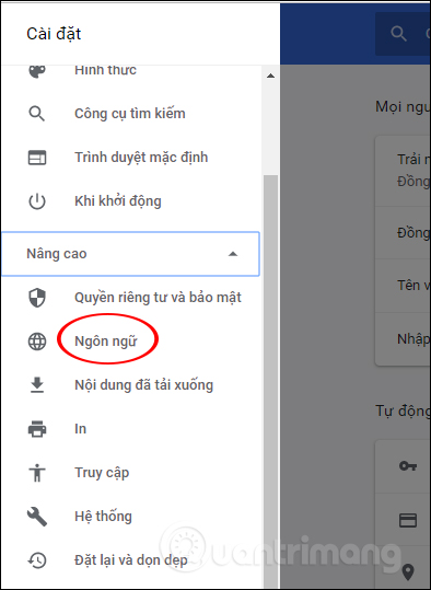 Chỉnh Ngôn ngữ