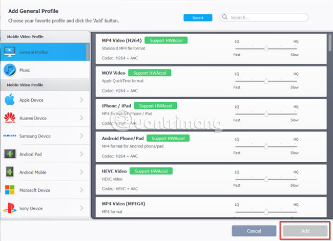 Nhấp vào nút Browser