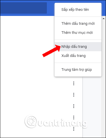 Nhập dấu trang Chrome
