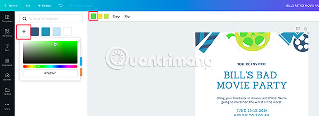 Có thể chọn màu tùy chỉnh