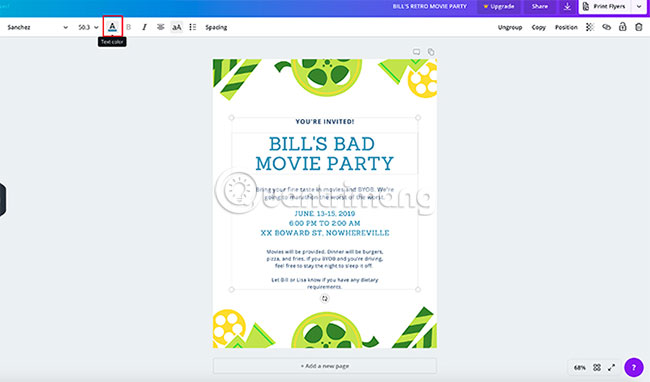 Chọn màu sắc cho văn bản