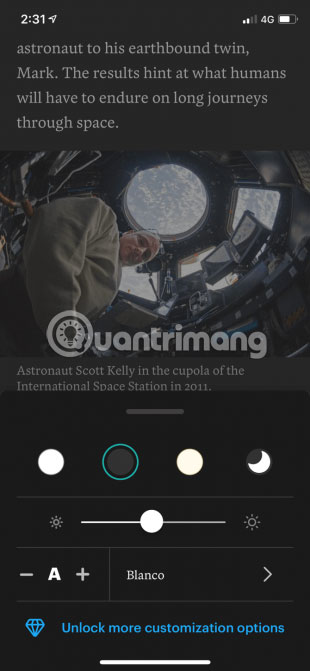 Pocket hỗ trợ Dark Mode
