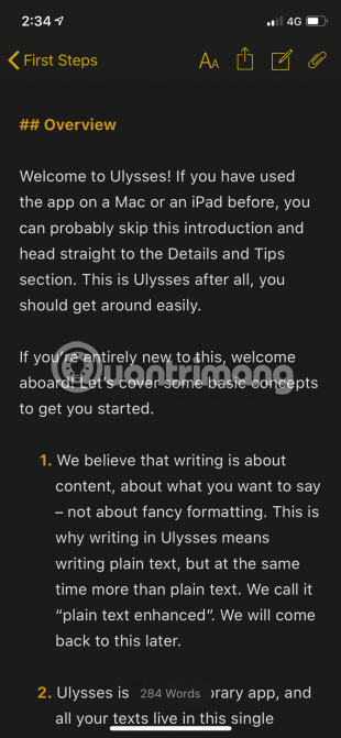 Chế độ nền tối trên Ulysses