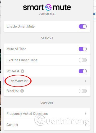 Chỉnh danh sách trắng