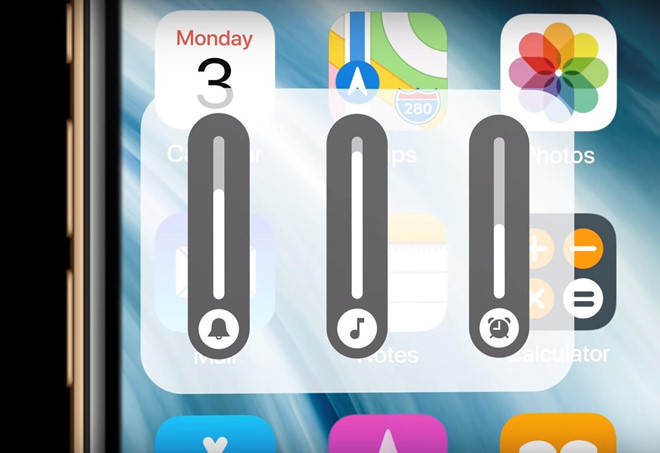 Màn hình hiển thị âm lượng có giao diện UI mới