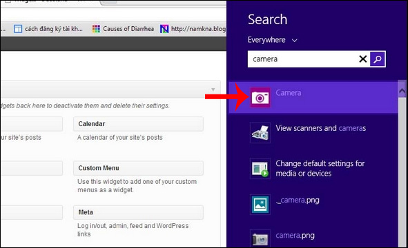 Mở camera trên Win 8