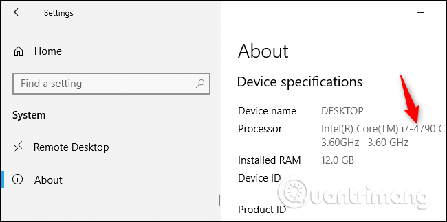 Kiểm tra thông số bộ xử lý