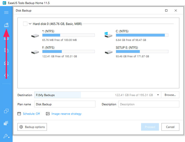 Sao lưu dữ liệu phân vùng/ ổ đĩa EaseUS