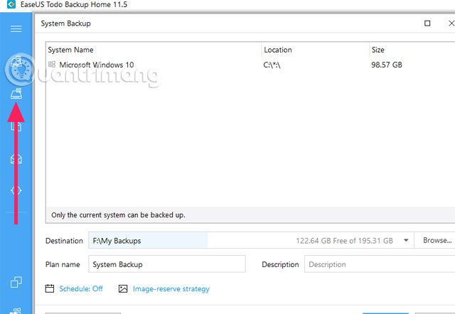Sao lưu hệ thống EaseUS Todo Backup