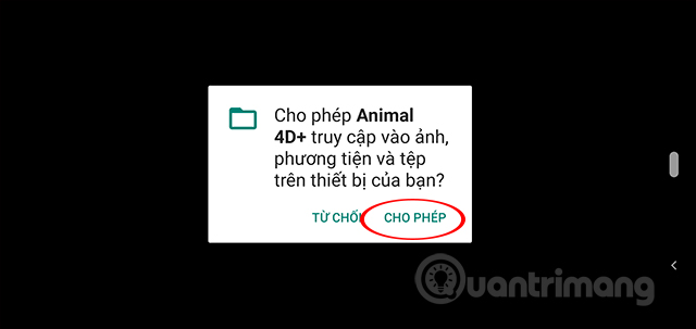Cho phép truy cập tệp