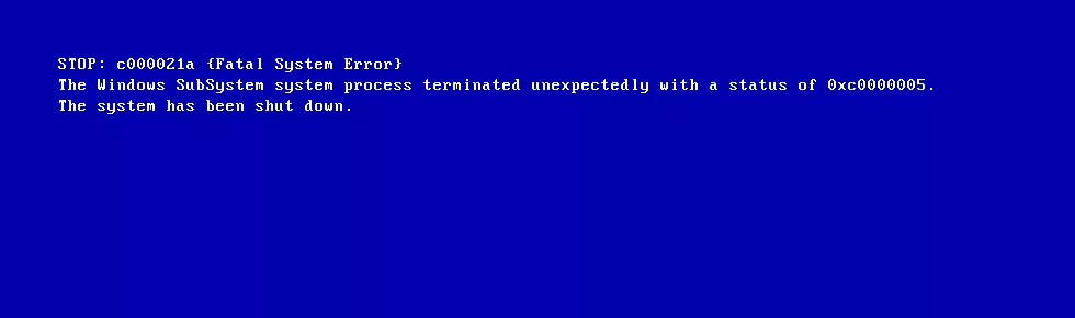 Thông báo lỗi 0xC000021A trên Windows XP