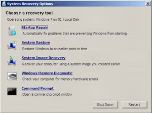 Sử dụng Startup Repair trên Windows 7