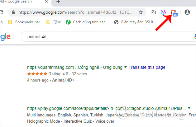Sau khi cài tiện ích