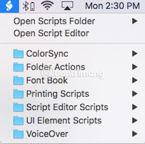 Các Applescript được cài đặt sẵn