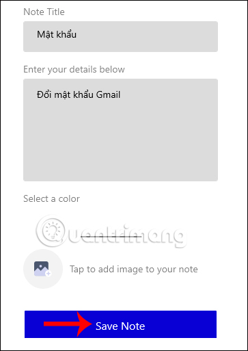 Nhập nội dung ghi chú