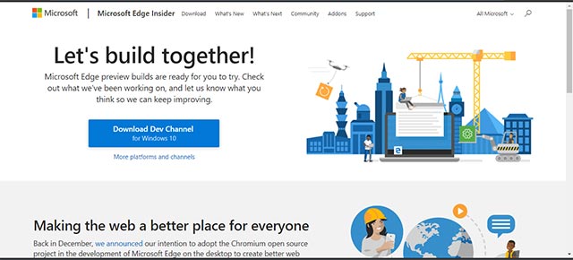 Tải về Dev Channel