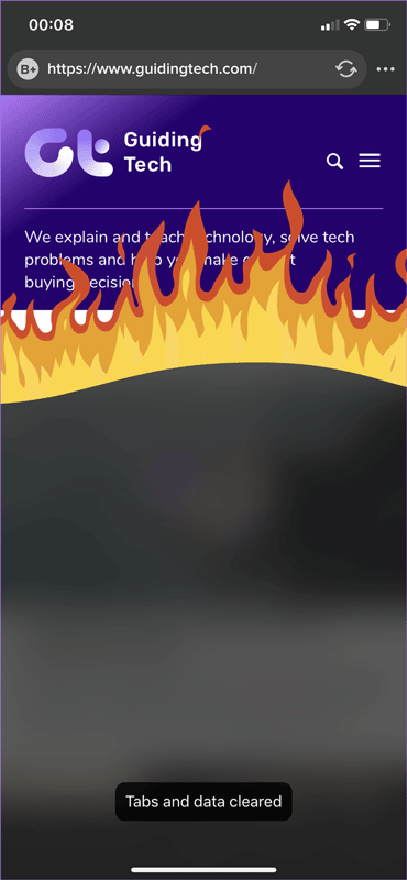 Xóa hoạt động duyệt web trên DuckDuckGo Privacy Browser 