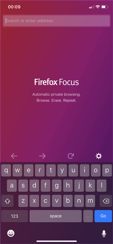 Trình duyệt Firefox Focus