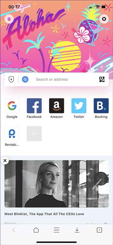 Trình duyệt Aloha Browser