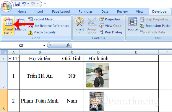 Nhấn Visual Basic