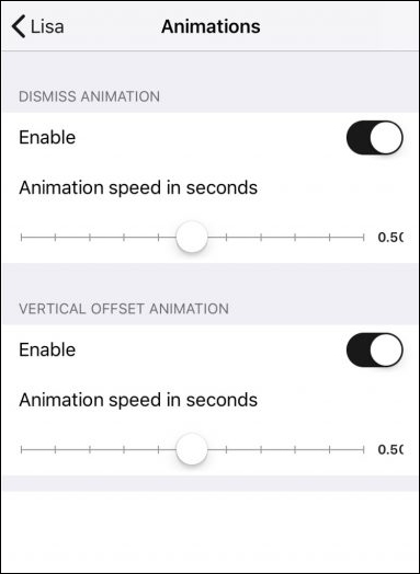 Adjust animations