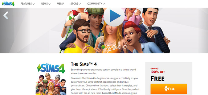 Miễn phí The Sims 4
