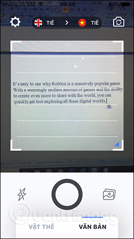 Chụp ảnh văn bản