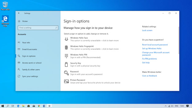 Windows 10 May 2019 được bổ sung thêm một danh sách các lựa chọn bảo mật đăng nhập