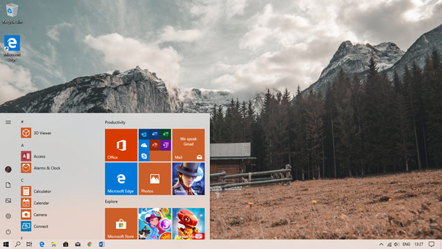 Màu nền Start Menu có phần dễ chịu hơn