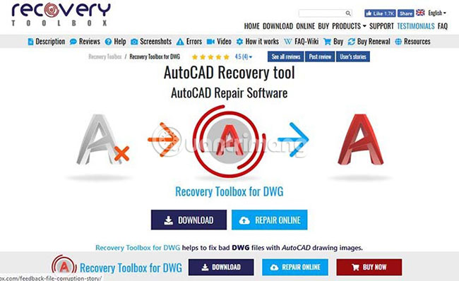 Recovery Toolbox for DWG có hai loại: Trực tuyến và ngoại tuyến