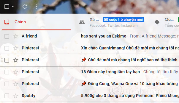 Thông báo mail mới