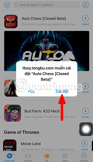 Chấp nhận cài đặt Auto Chess Mobile iPhone/ iPad
