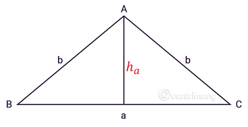 Tính diện tích S tam giác cân