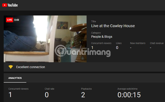 Cảnh quay bắt đầu được stream