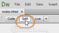 Click vào nút Split