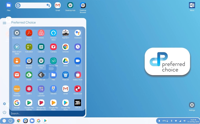 Màn hình Android Q (beta) với Desktop mode