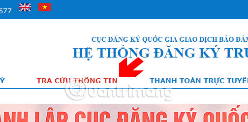 Tra cứu thông tin Cục đăng ký quốc gia giao dịch bảo đảm