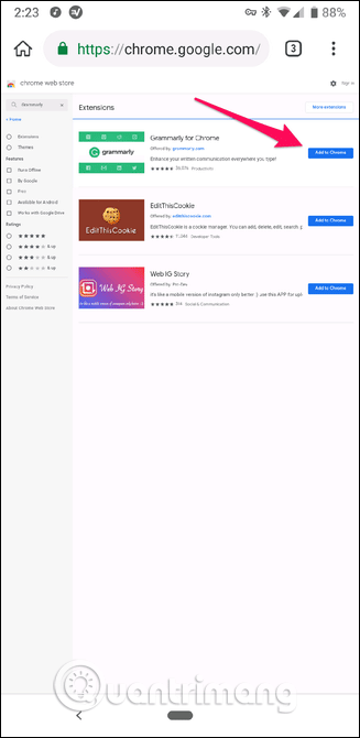 Tìm kiếm extension 
