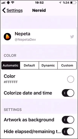 Giao diện thiết lập