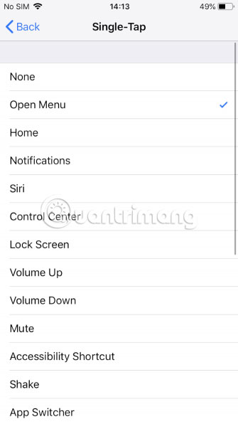 Bạn có thể sử dụng tính năng AssistiveTouch trên iOS để xoay màn hình iPhone sang Chế độ nằm ngang