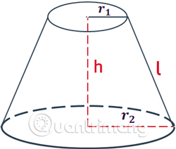 Diện tích hình nón cụt thường được nhắc tới với 2 khái niệm: xung quanh và toàn phần.