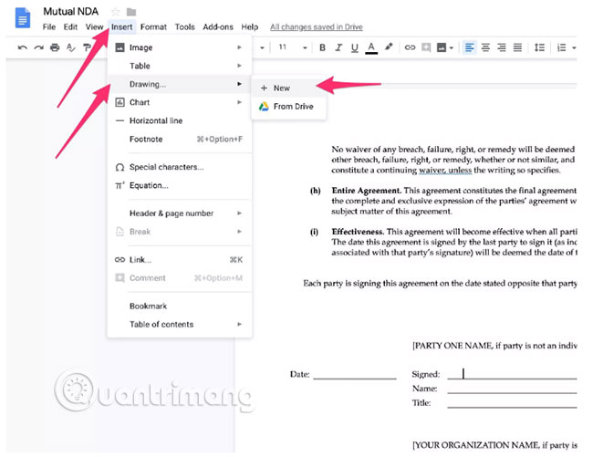 Cách sử dụng Google Docs để ký tài liệu