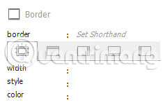 Các tab khác đặt các border riêng lẻ ở trên cùng, phải, dưới và trái.