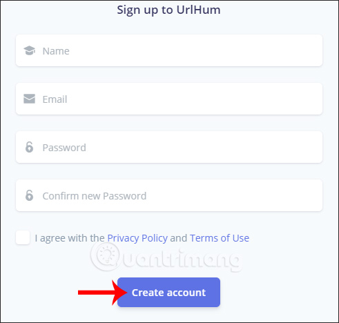 Sign up for an account